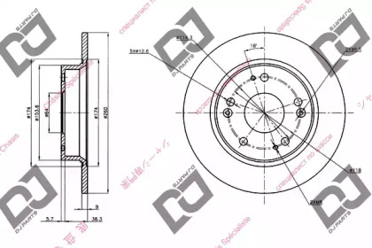 Тормозной диск DJ PARTS BD1348